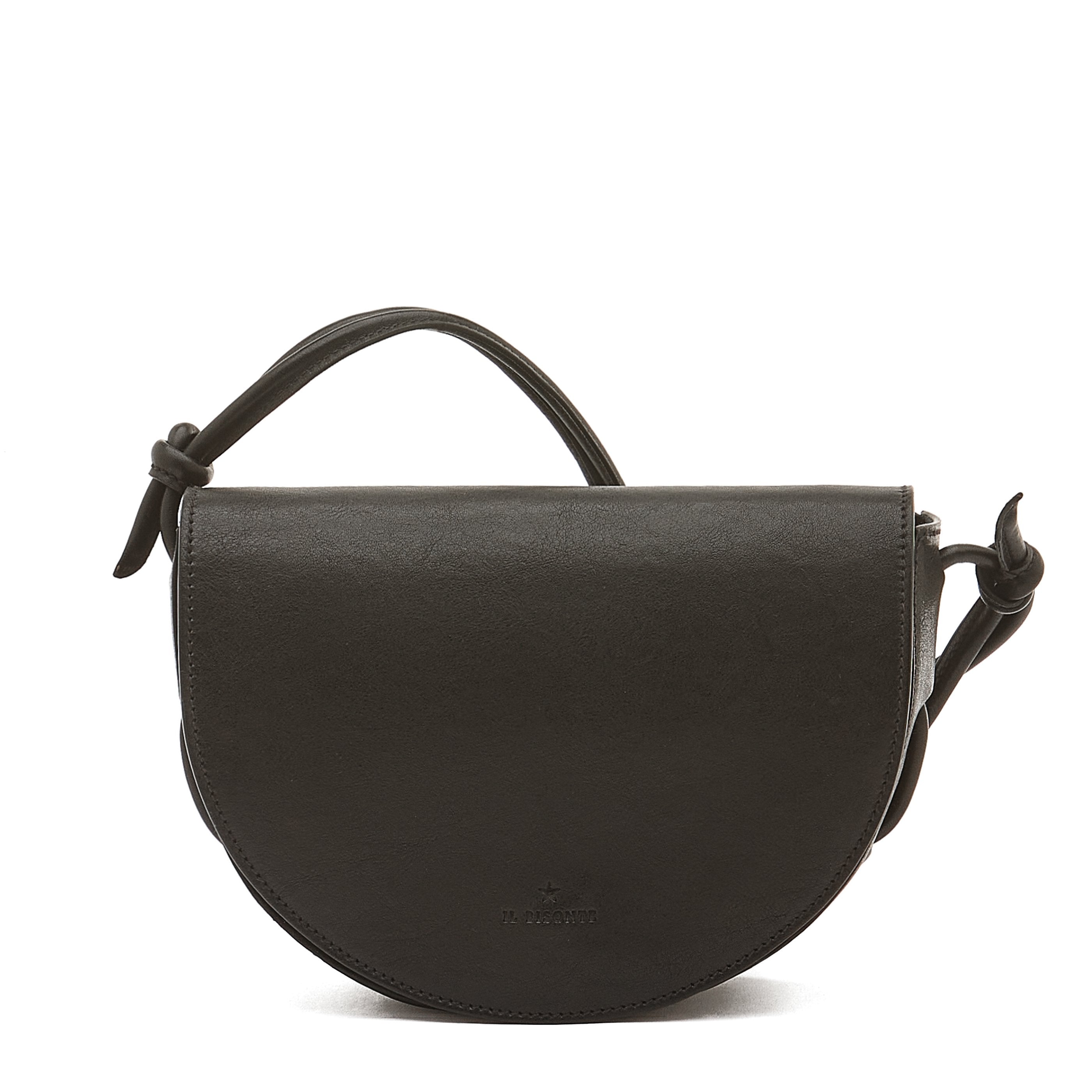 Women's Vintage Black Leather Mini Crossbody Bag