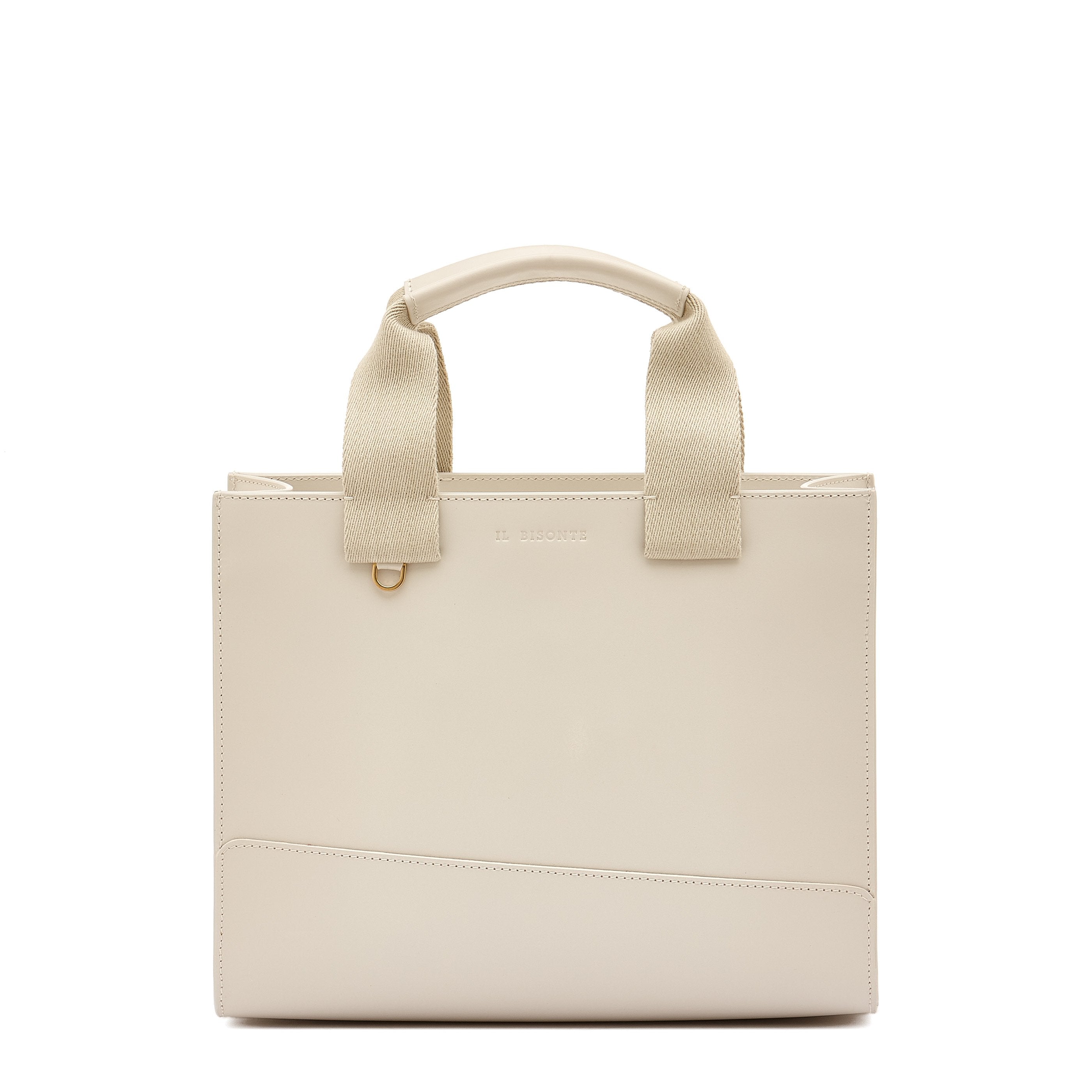 Sole Medium | Women's handbag in leather color white seal – Il Bisonte