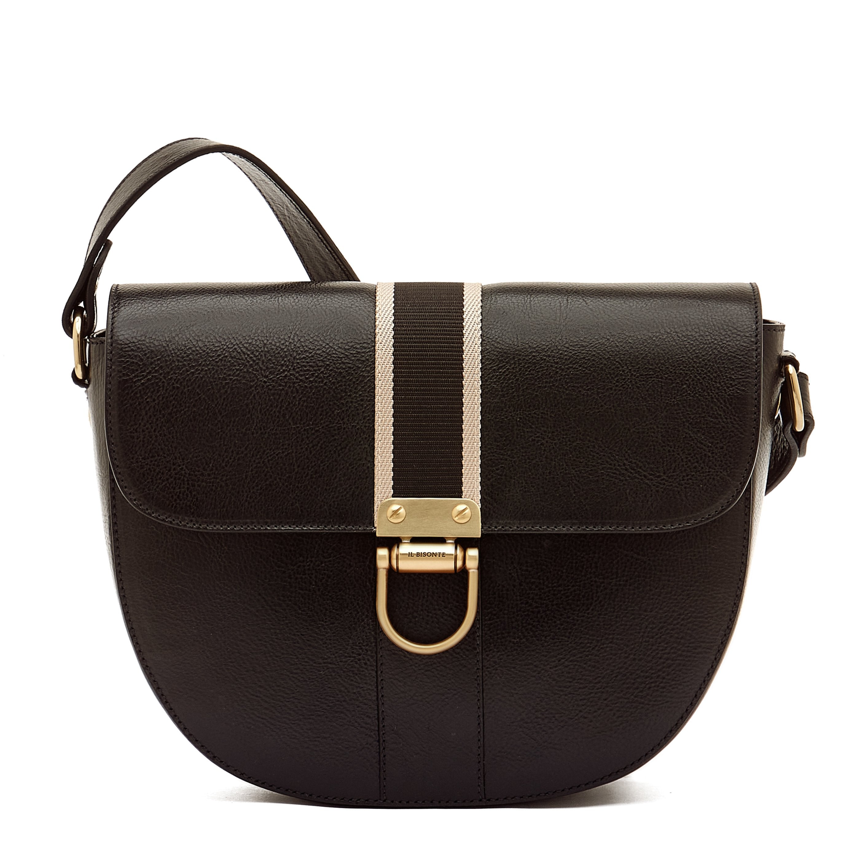 Solaria | Women's shoulder bag in leather color black – Il Bisonte