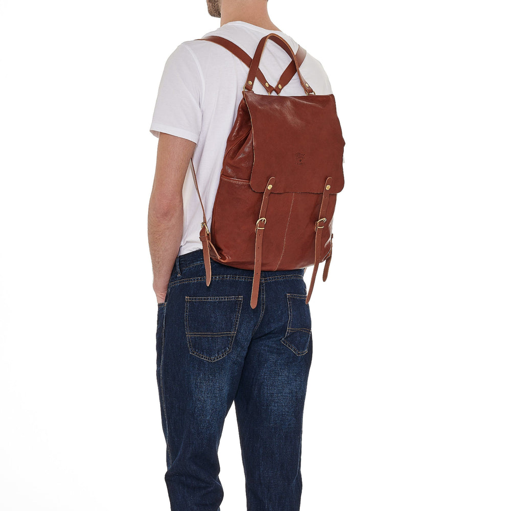 Trappola | Men's Backpack in Vintage Leather color Sepia