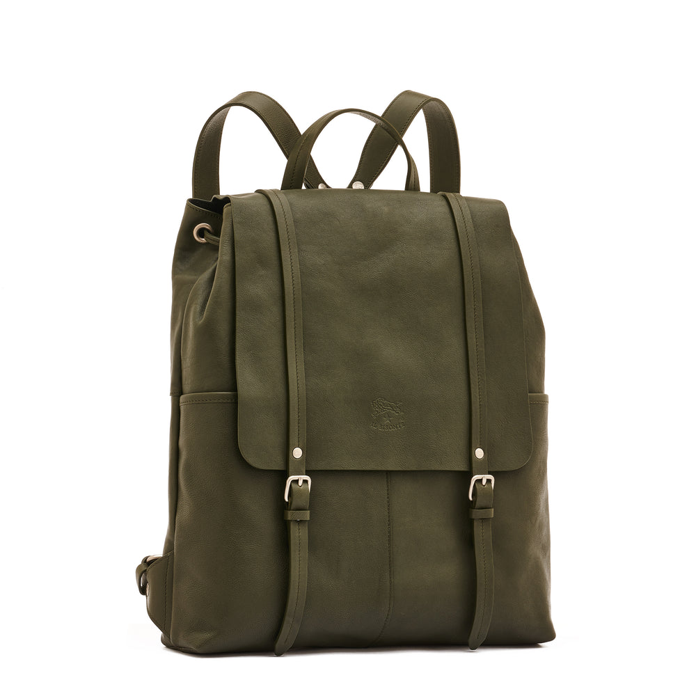 Trappola | Sac a dos pour homme en cuir vintage couleur forêt