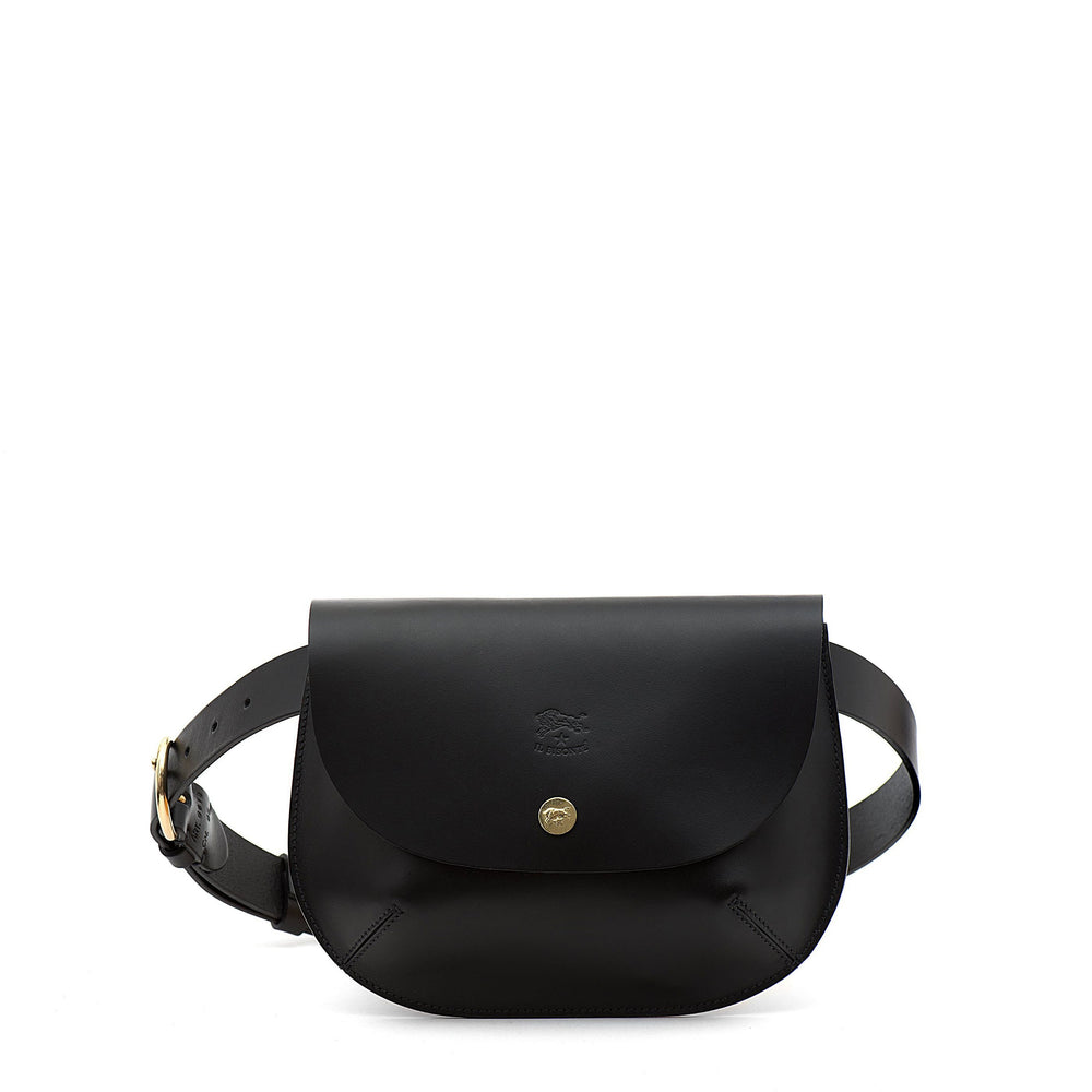 Parione | Sac banane pour femme en cuir couleur noir