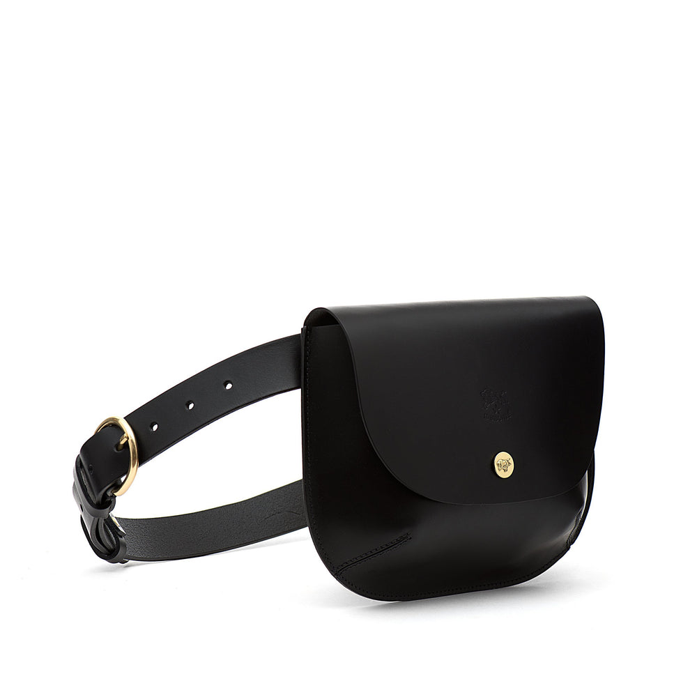 Parione | Sac banane pour femme en cuir couleur noir