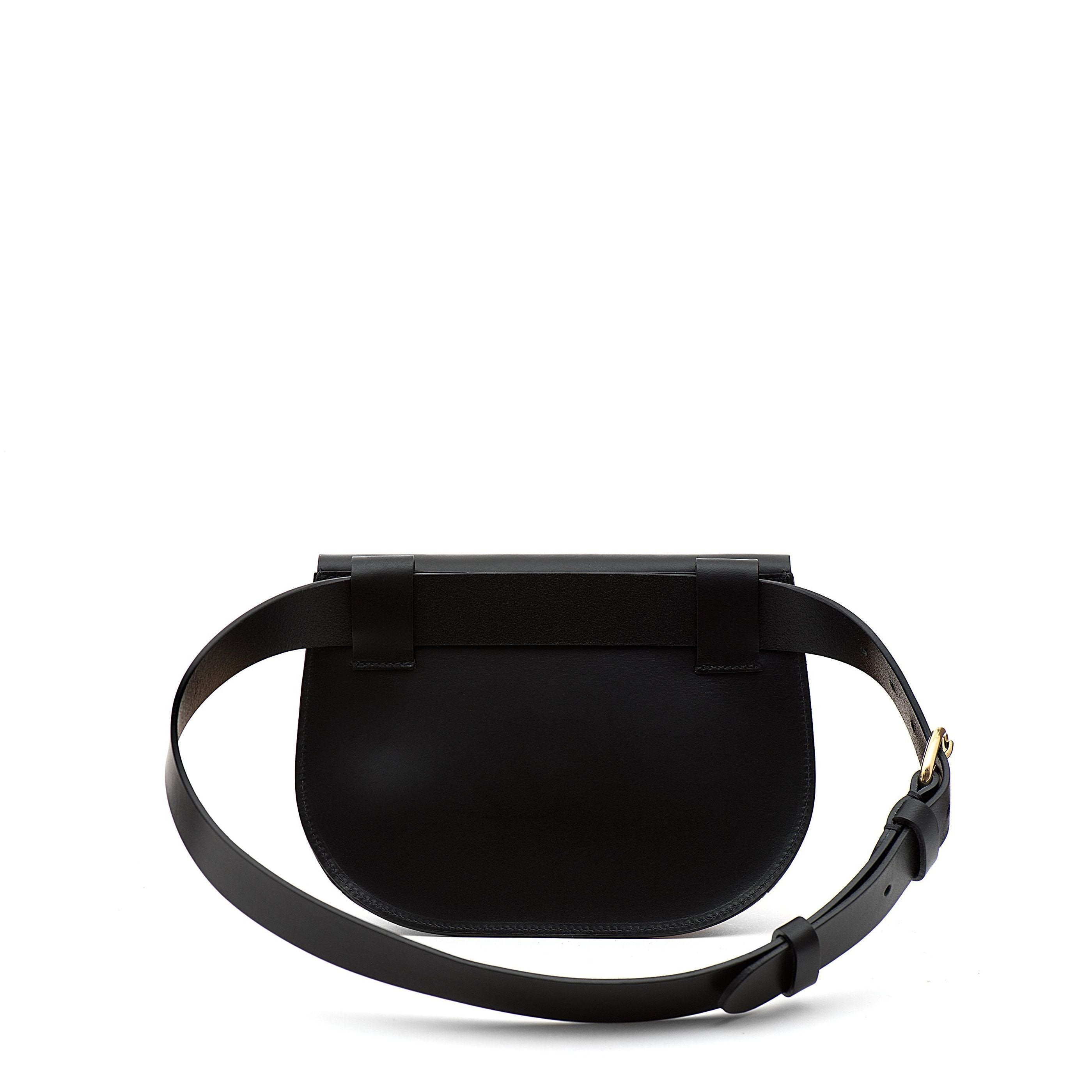 Parione | Sac banane pour femme en cuir couleur noir