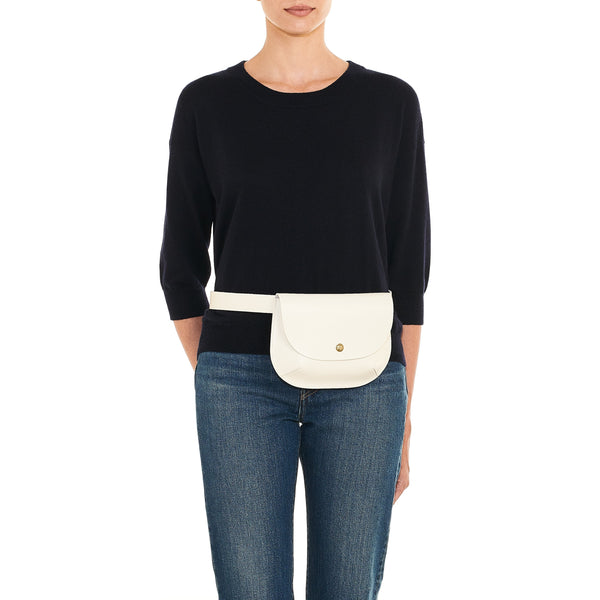 Parione | Women's belt bag in leather color milk