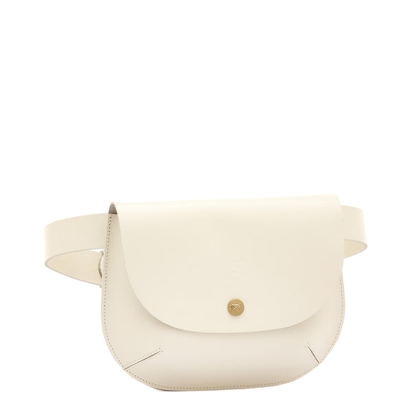 Parione | Women's belt bag in leather color milk