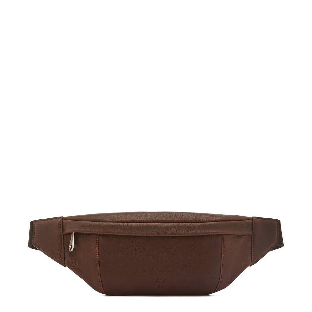 Cestello | Sac banane pour homme en cuir vintage couleur cafè