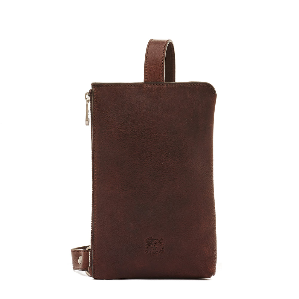 Duccio | Sac banane pour homme en cuir vintage couleur cafè