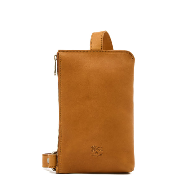 Duccio | Sac banane pour homme en cuir vintage couleur naturel