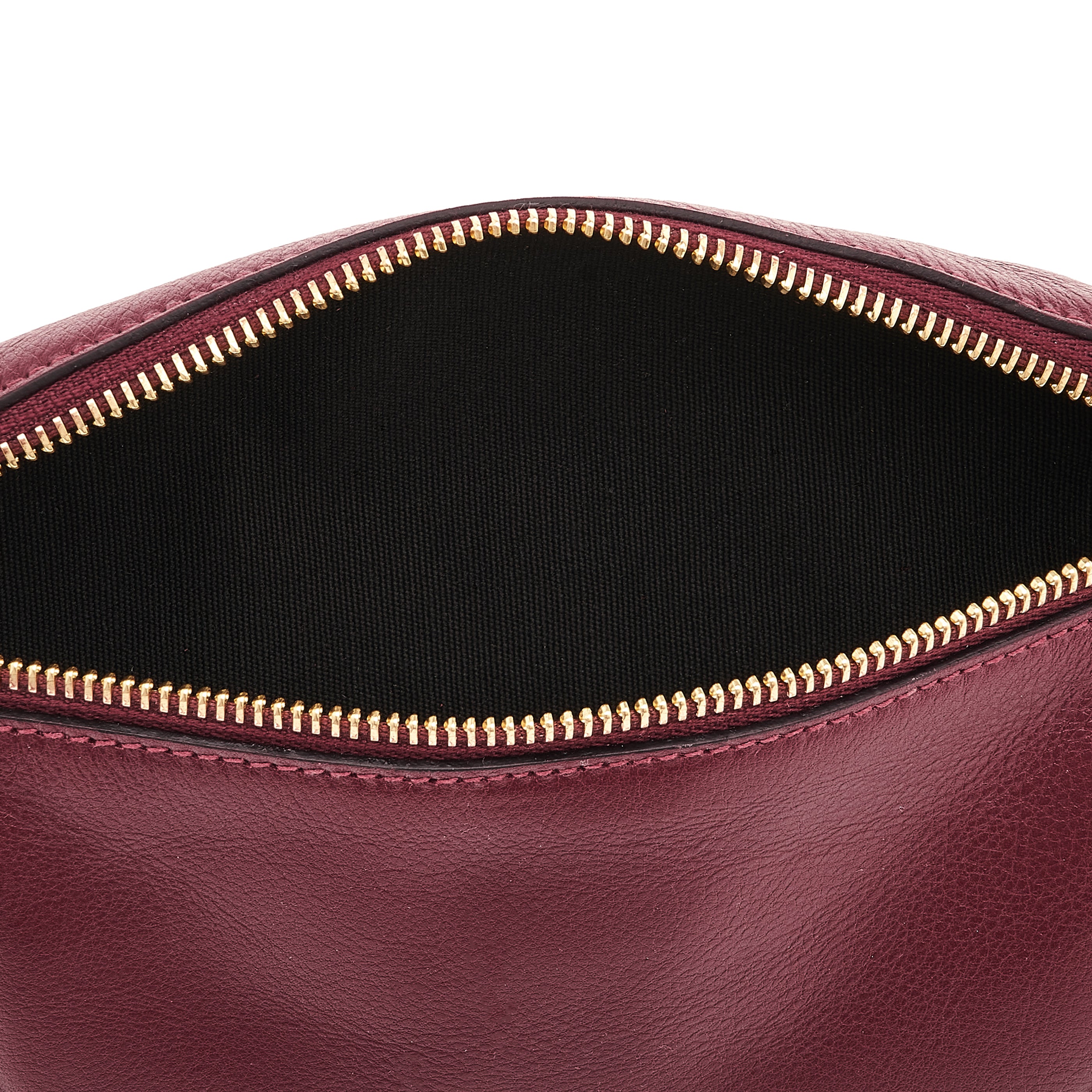 Oliveta | Women's belt bag in leather color black cherry