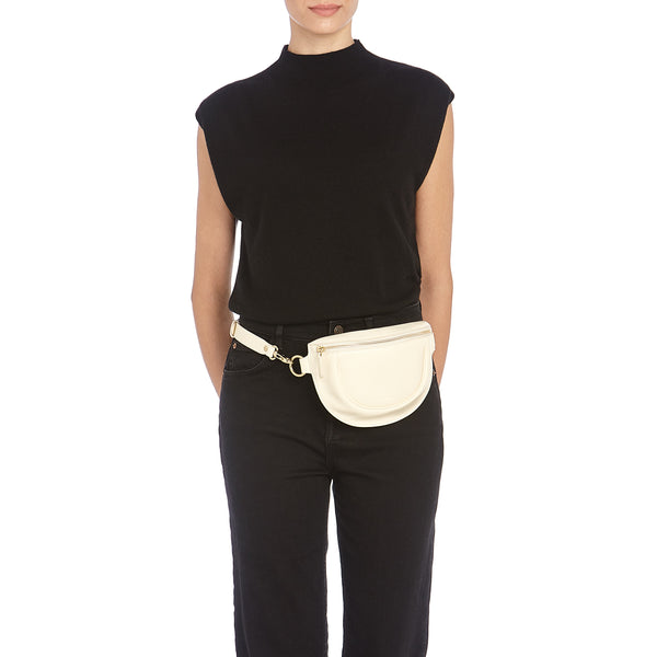 Oliveta | Women's belt bag in leather color white