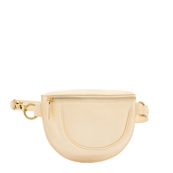 Oliveta | Sac banane pour femme en cuir couleur blanc