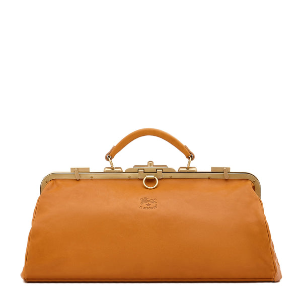 Briefcase in vintage leather color natural
