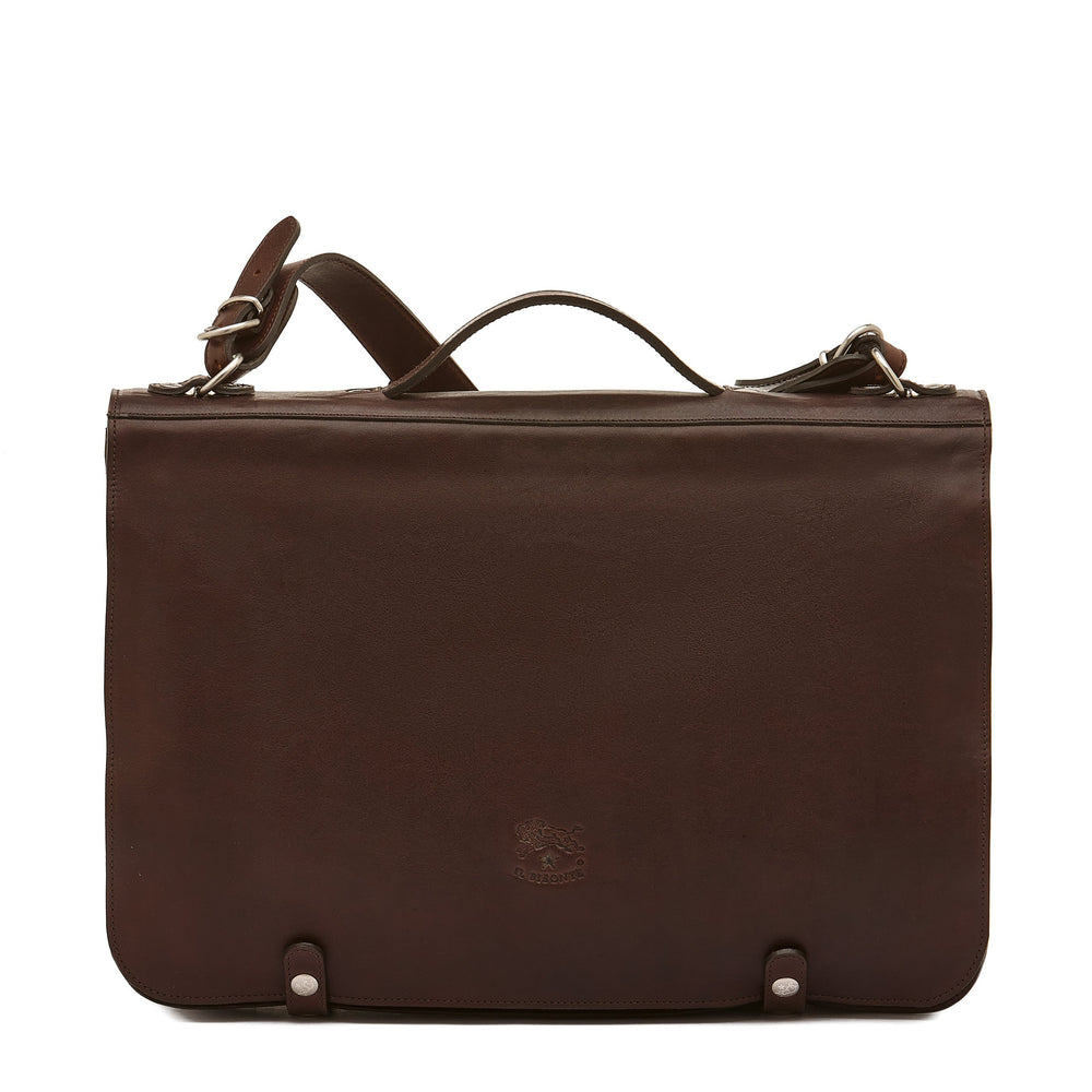 Briefcase in vintage leather color coffee