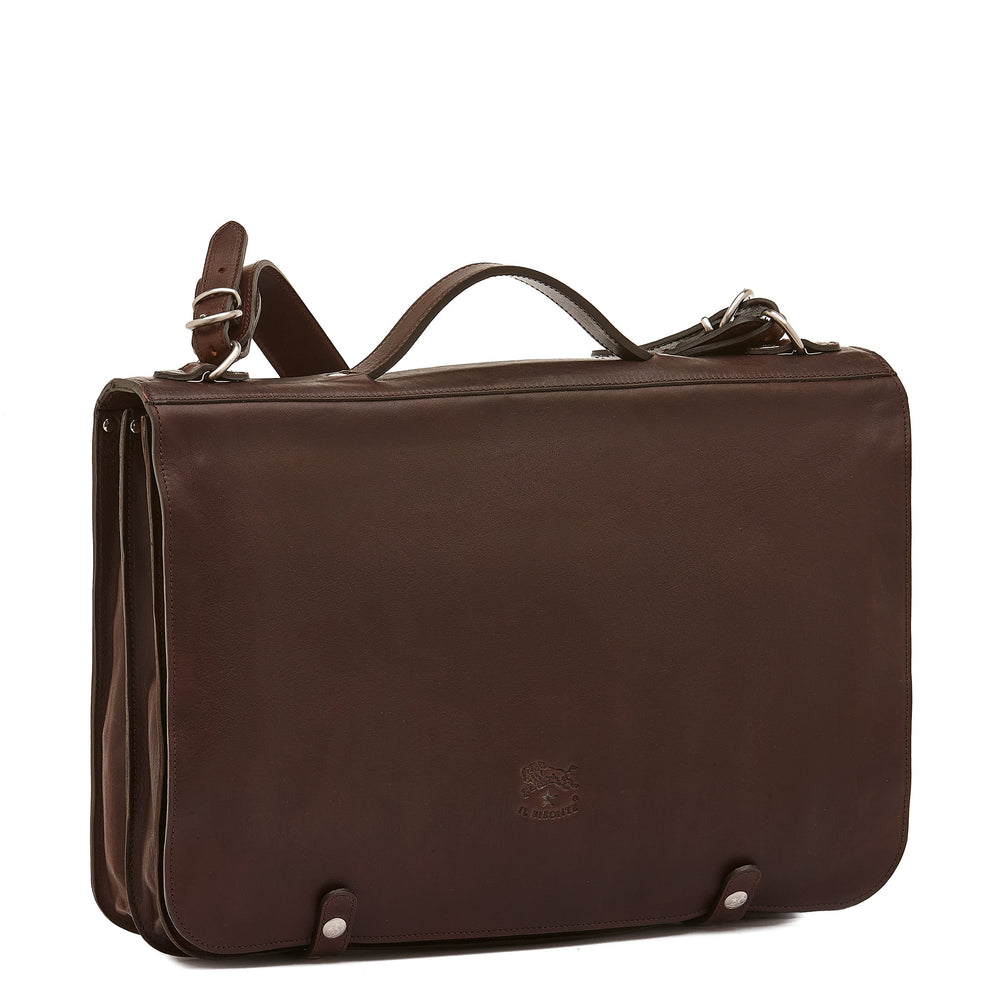 Briefcase in vintage leather color coffee