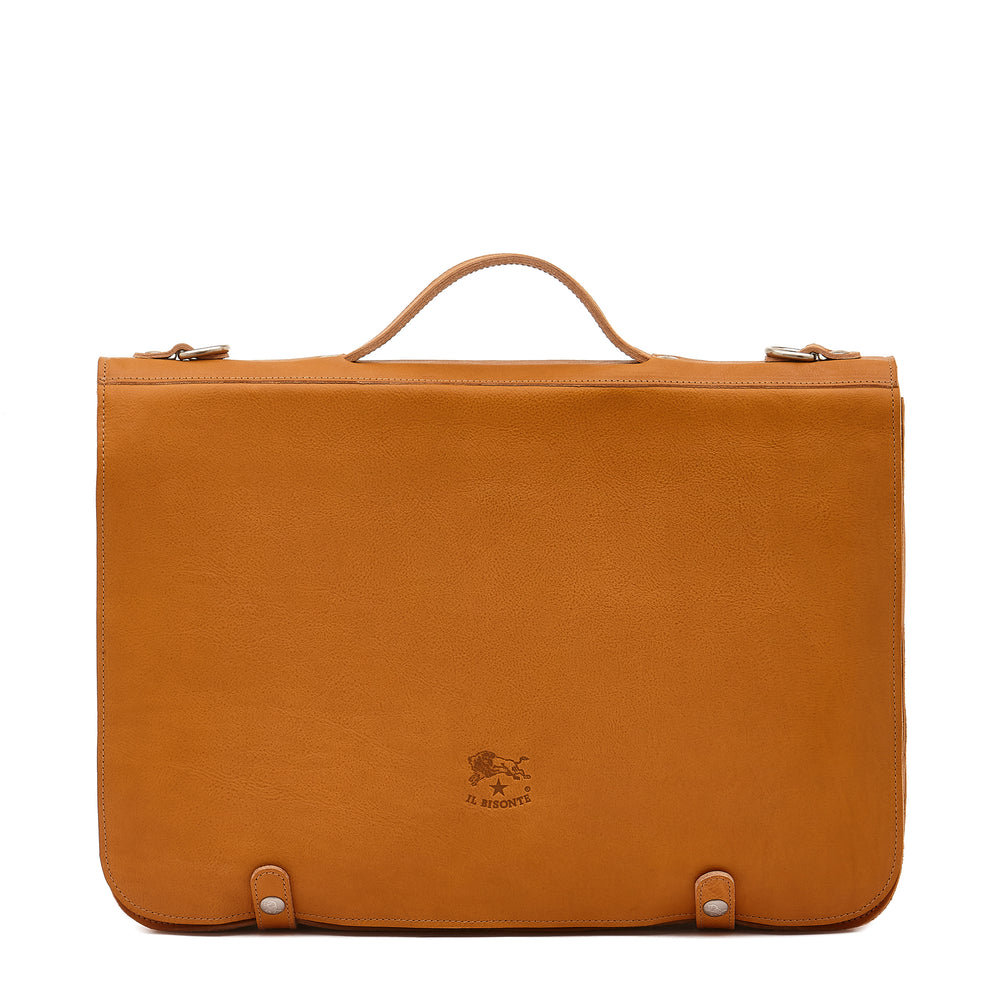 Briefcase in vintage leather color natural