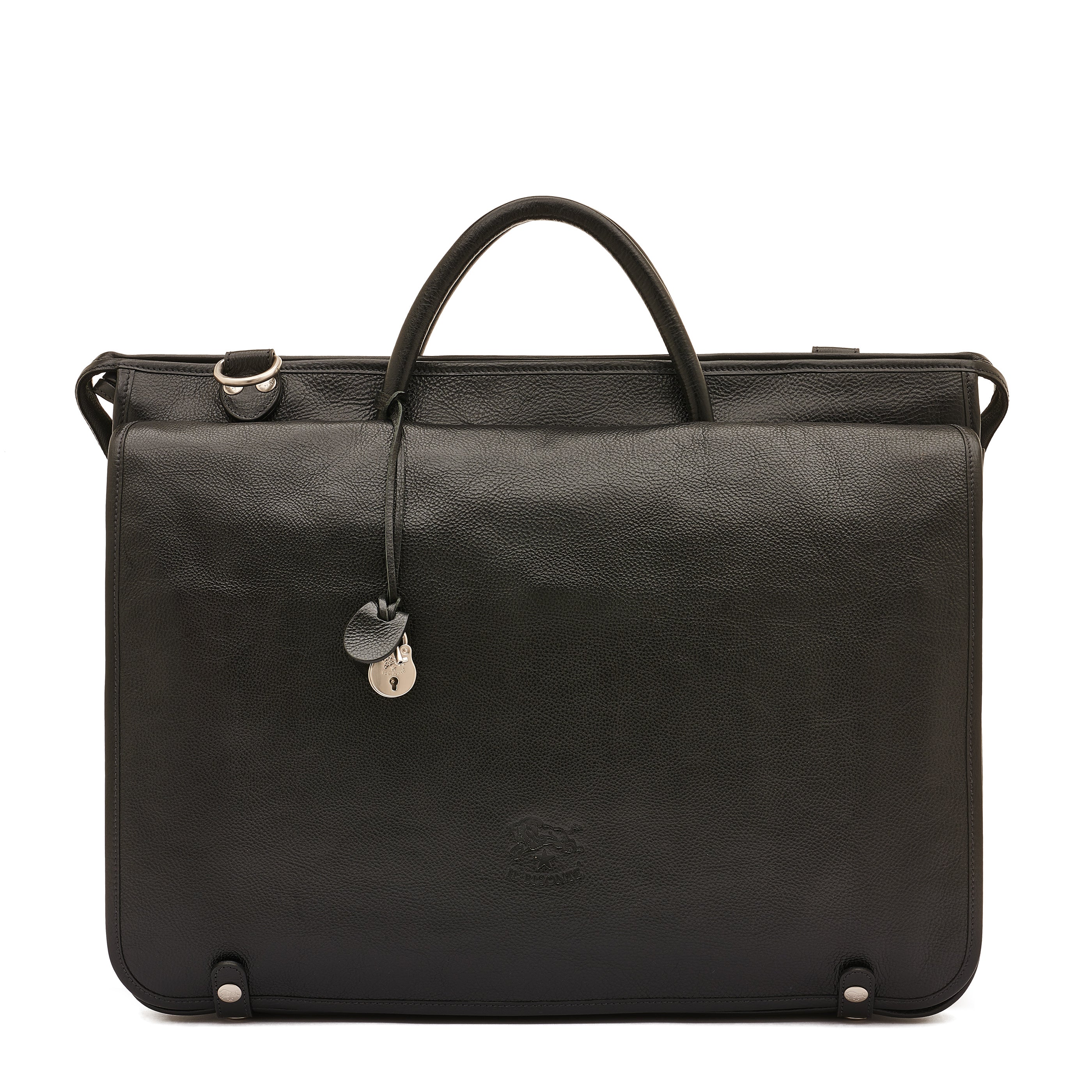 Men's briefcase in leather color black