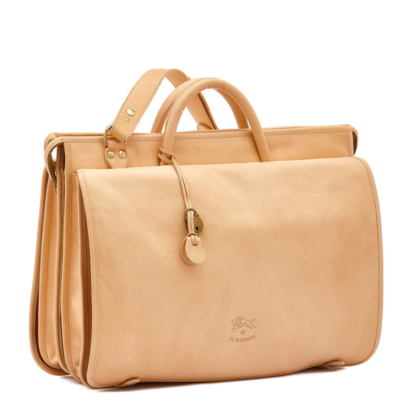 Serviette pour homme en cuir couleur naturel