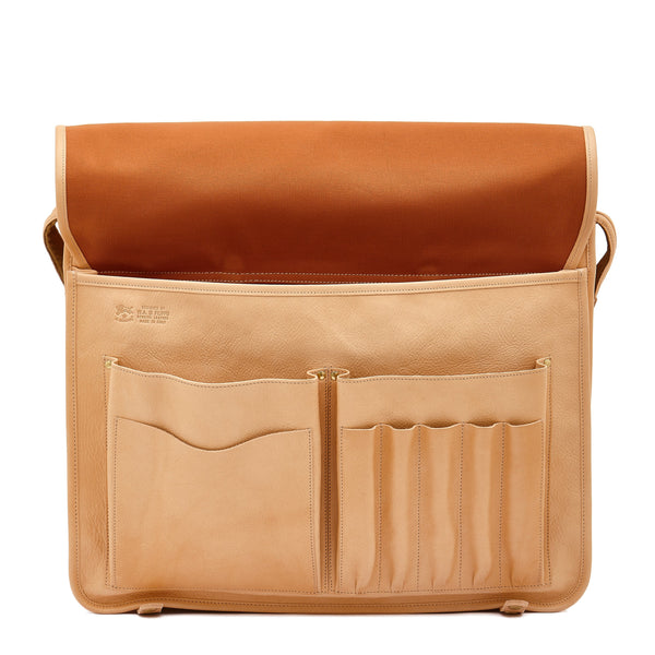 Serviette pour homme en cuir couleur naturel