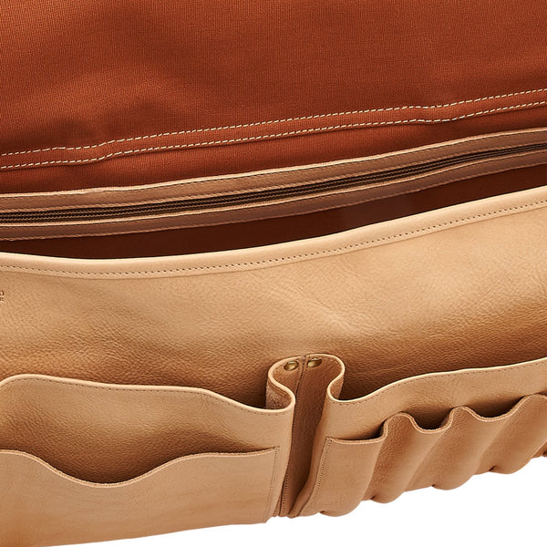 Serviette pour homme en cuir couleur naturel