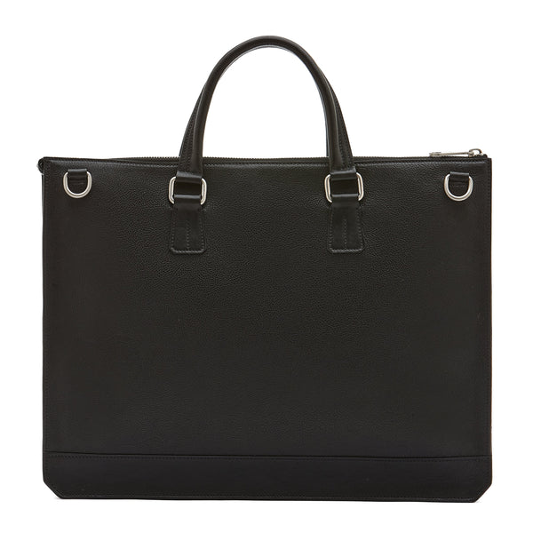 Meleto | Men's briefcase in vintage leather color black