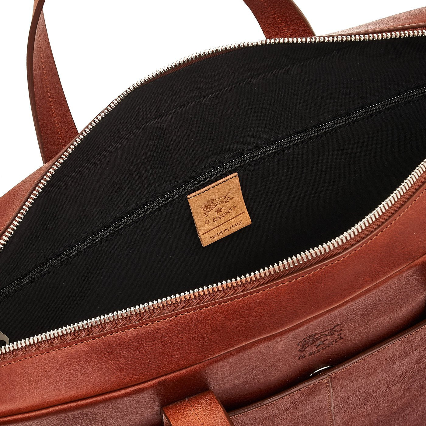 Galileo | Men's briefcase in vintage leather color sepia