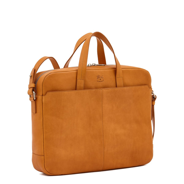 Galileo | Men's briefcase in vintage leather color natural