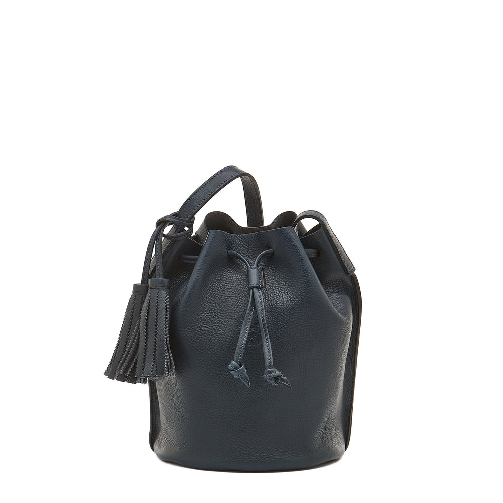 Silvia | Women's Bucket Bag in Leather color Blue