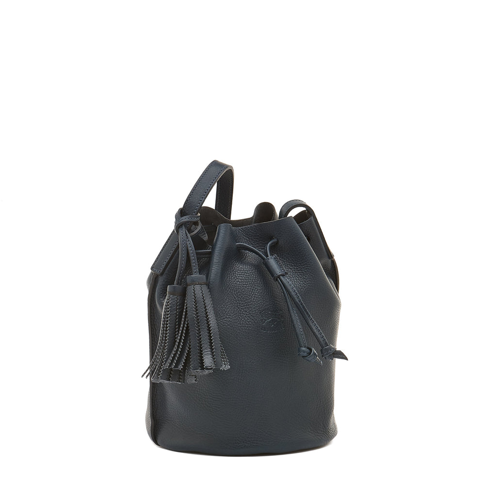 Silvia | Women's Bucket Bag in Leather color Blue