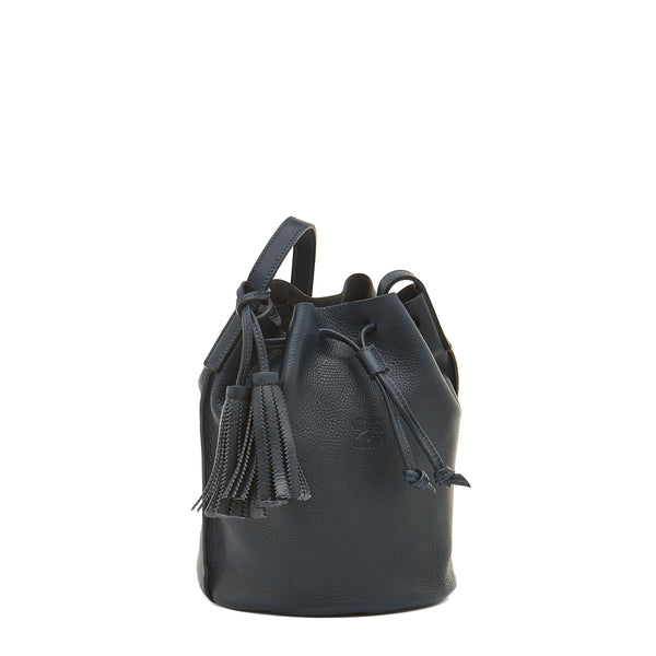 Silvia | Women's Bucket Bag in Leather color Blue