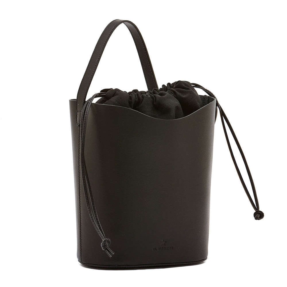 Roseto | Women's bucket bag in leather color black