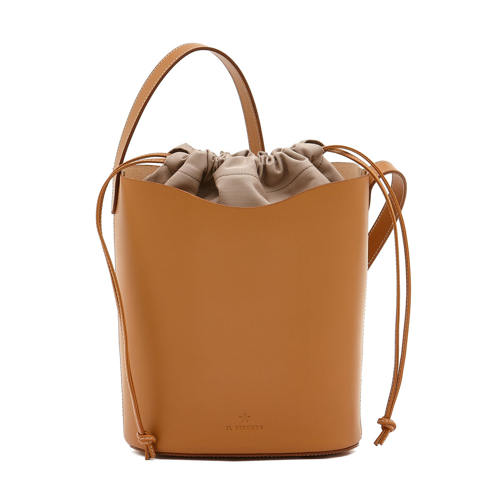 Roseto | Women's bucket bag in leather color natural