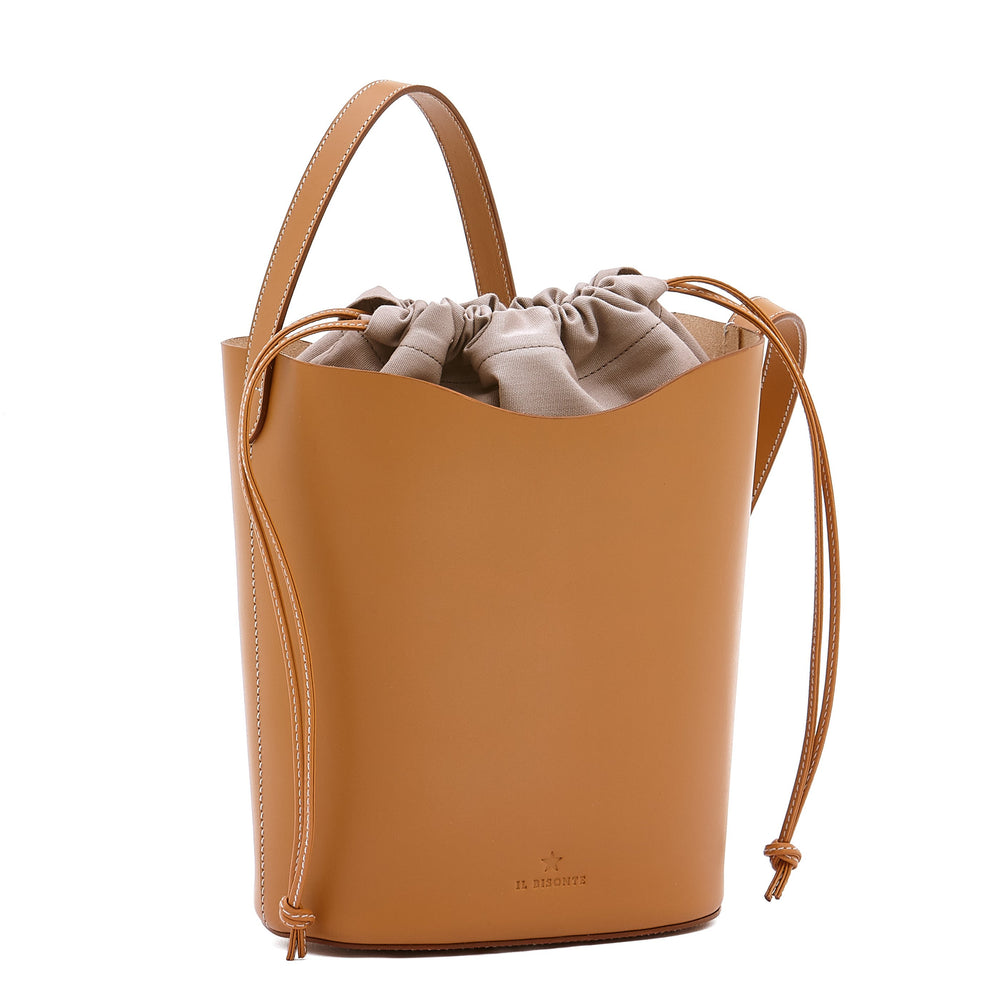 Roseto | Women's bucket bag in leather color natural