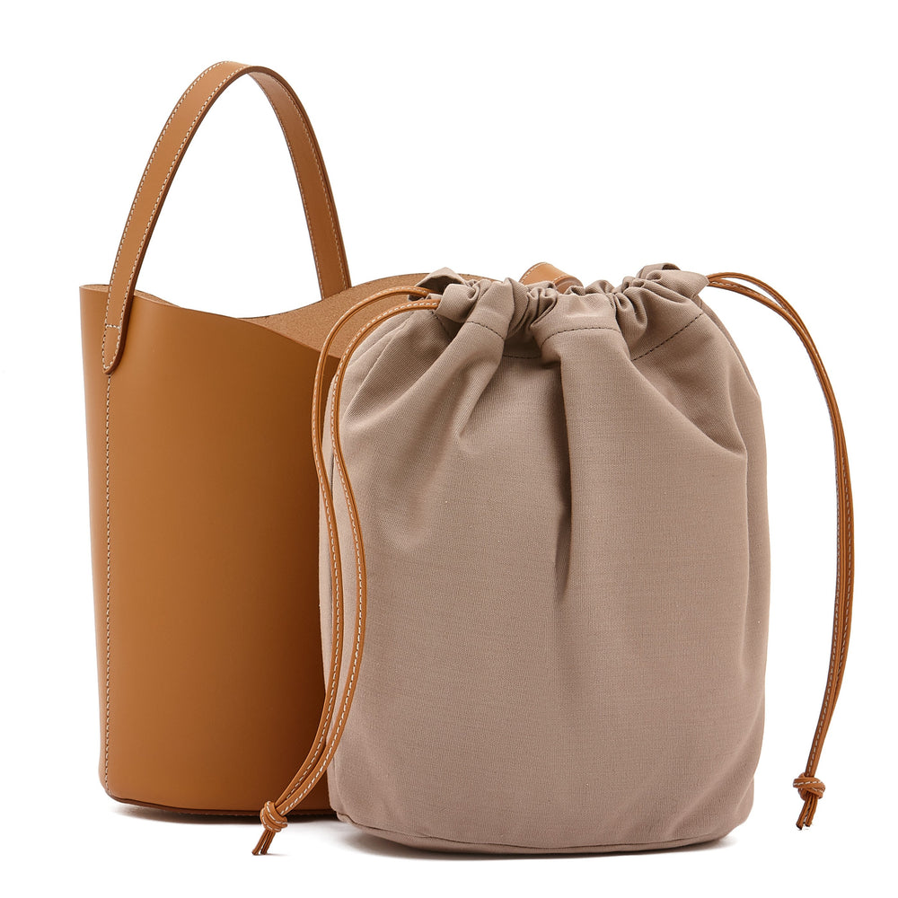 Roseto | Sac seau pour femme en cuir couleur naturel