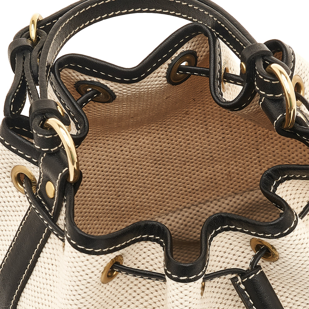 Marini | Women's bucket bag in fabric color natural / black