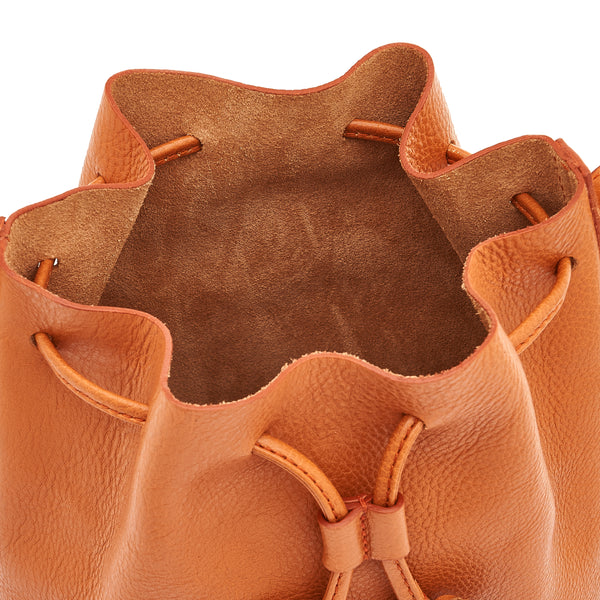Tessa | Women's bucket bag in leather color caramel