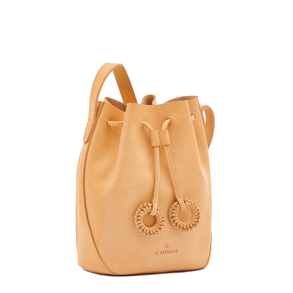 Tessa | Women's bucket bag in leather color natural