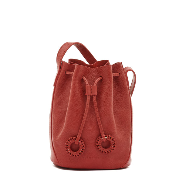 Tessa | Sac seau pour femme en cuir couleur rouge