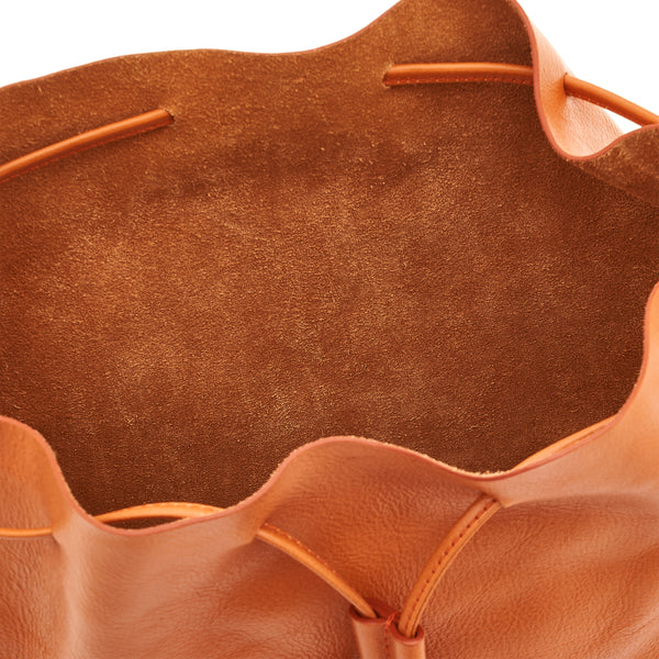 Tessa | Women's bucket bag in leather color caramel