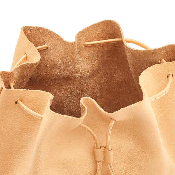 Tessa | Sac seau pour femme en cuir couleur naturel