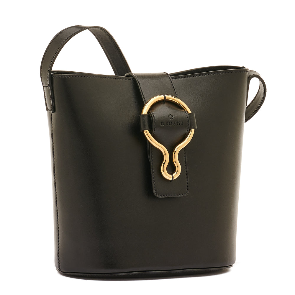 Consuelo | Women's bucket bag in leather color black