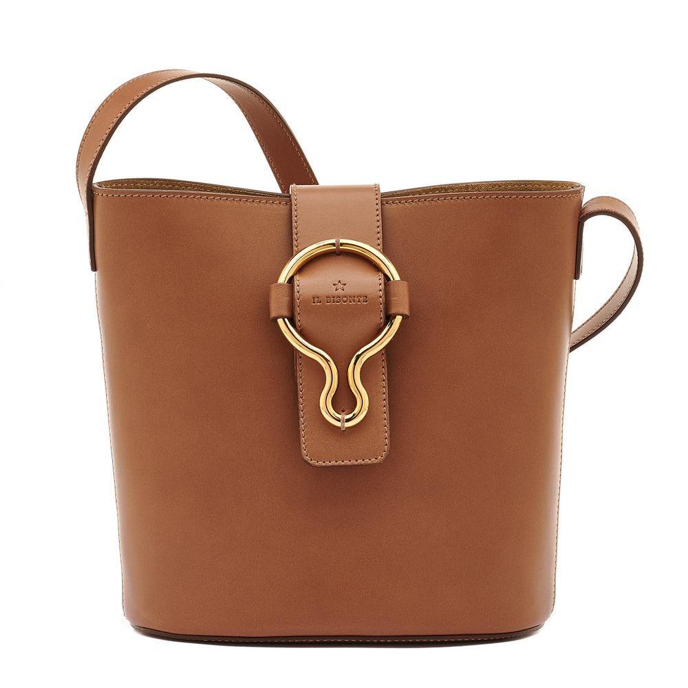 Consuelo | Women's bucket bag in leather color chocolate