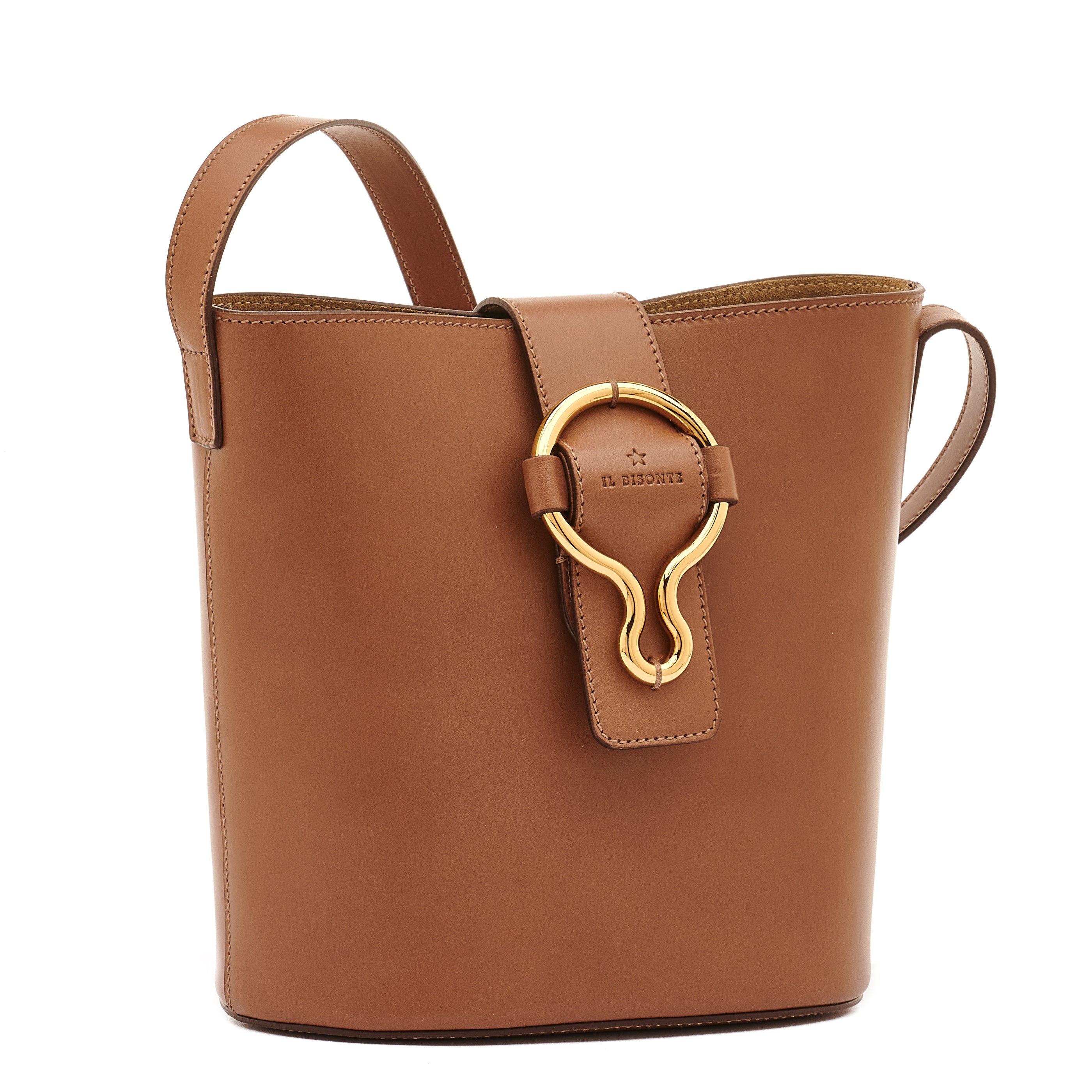 Consuelo | Women's bucket bag in leather color chocolate