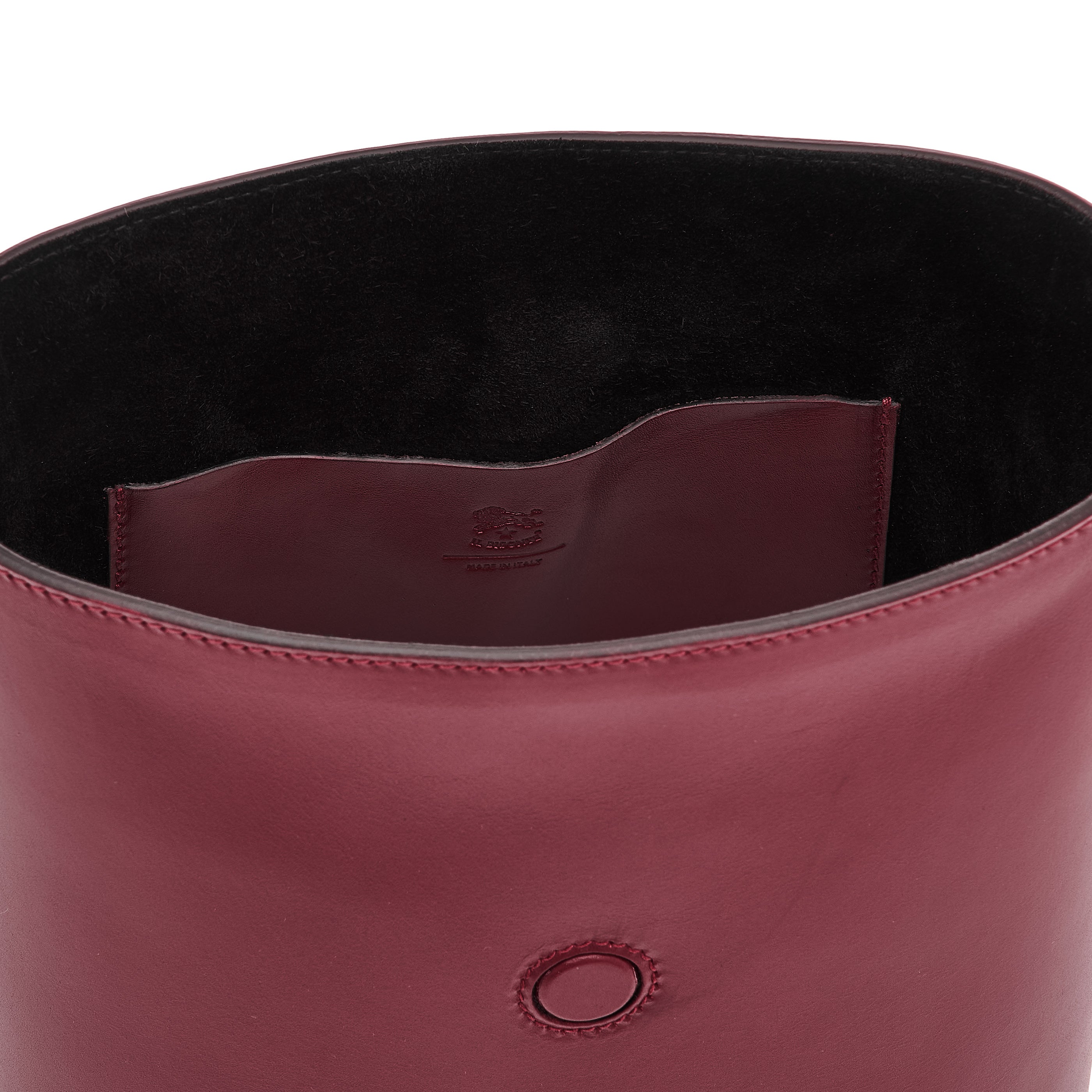 Consuelo | Sac seau pour femme en cuir couleur cerise noire