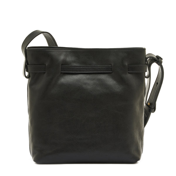 Elisa | Women's bucket bag in leather color black