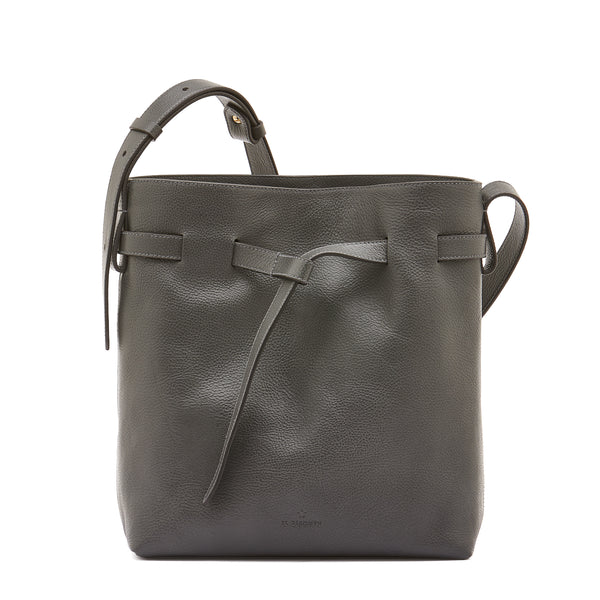 Elisa | Sac seau pour femme en cuir couleur grafite