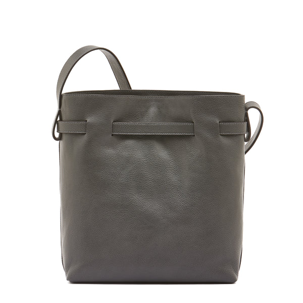 Elisa | Sac seau pour femme en cuir couleur grafite