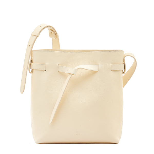 Elisa | Women's bucket bag in leather color white