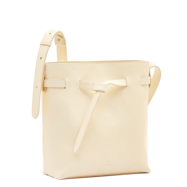 Elisa | Women's bucket bag in leather color white