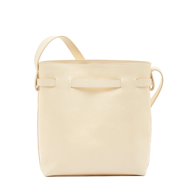 Elisa | Women's bucket bag in leather color white